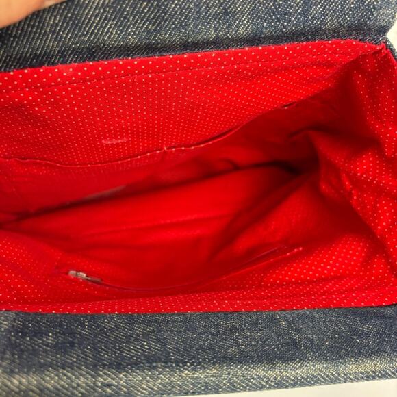 Vintage Handmade Strawberry Applique Denim Purse - Picture 6 of 7